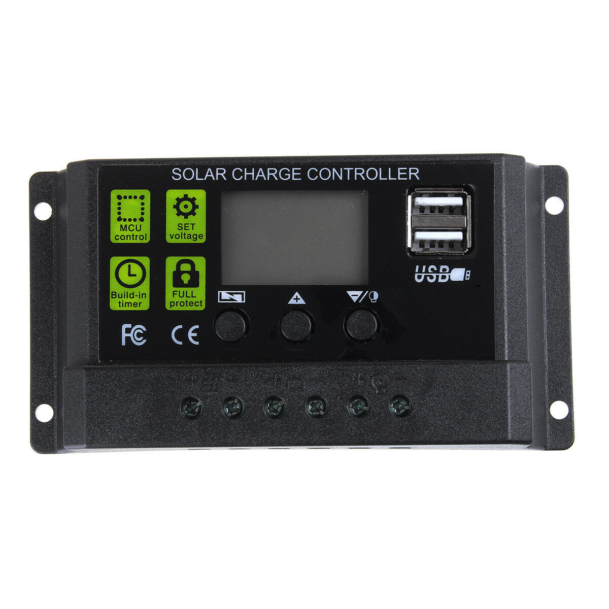 pwm 10a 12v/24v auto zonnepaneel solar laadregelaar batterij oplaadadapter lcd usb