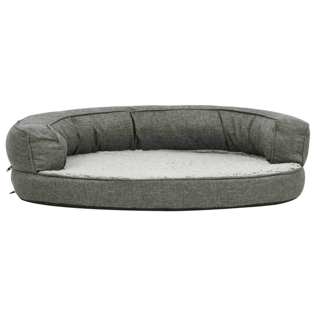 hondenmand ergonomisch linnen look 75x53 cm fleece grijs
