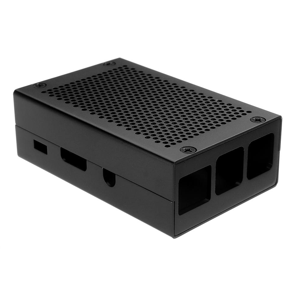 zilver / zwart aluminium behuizing metalen behuizing met schroevendraaier voor raspberry pi 3 model b+ (plus)