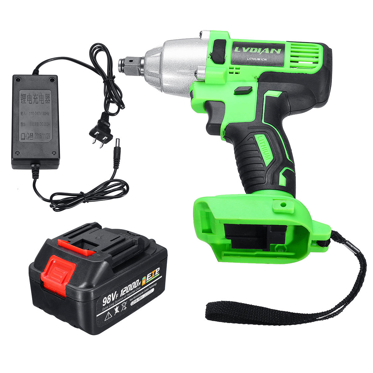 98vf 110-240v elektrische moersleutel 12000mah elektrische moersleutel tool