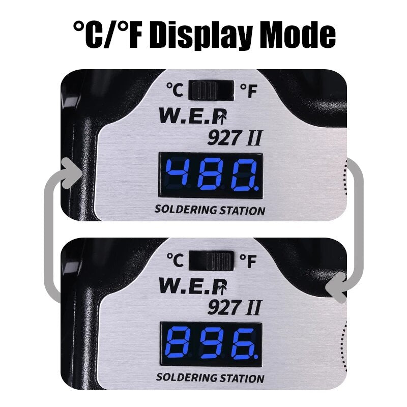 wep 927-iv 2 clips soldeerbout met optionele vergrootglaslamp digitaal display elektrische soldeerboutkit set soldeerstation