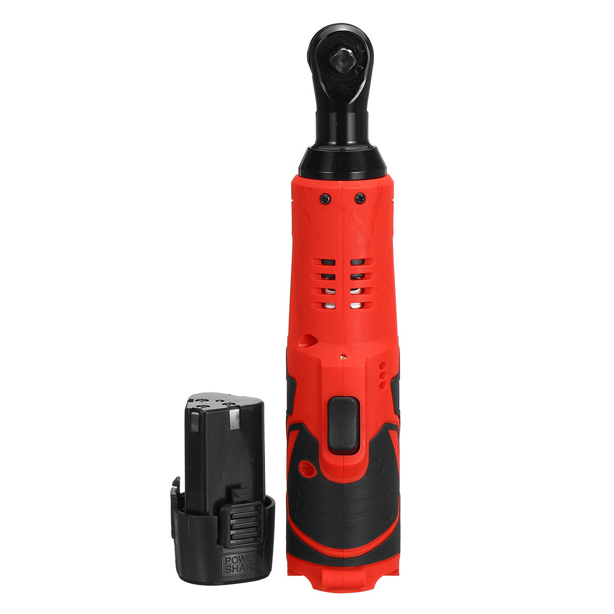 12v 4000mah elektrische ratelsleutel met led-licht 90 graden hoekmoersleutelgereedschap w / 1 / 2pcs-batterij