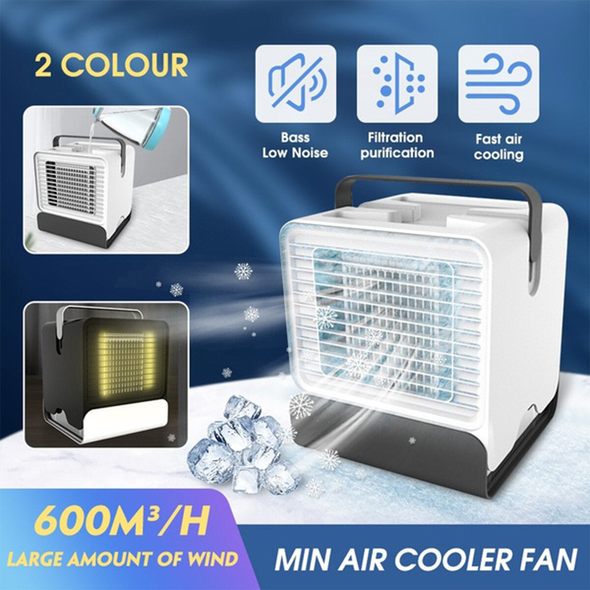 mini draagbare airconditioning nachtlampje conditioning koeler luchtbevochtiger luchtreiniger usb desktop luchtkoeler ventilator met watertanks