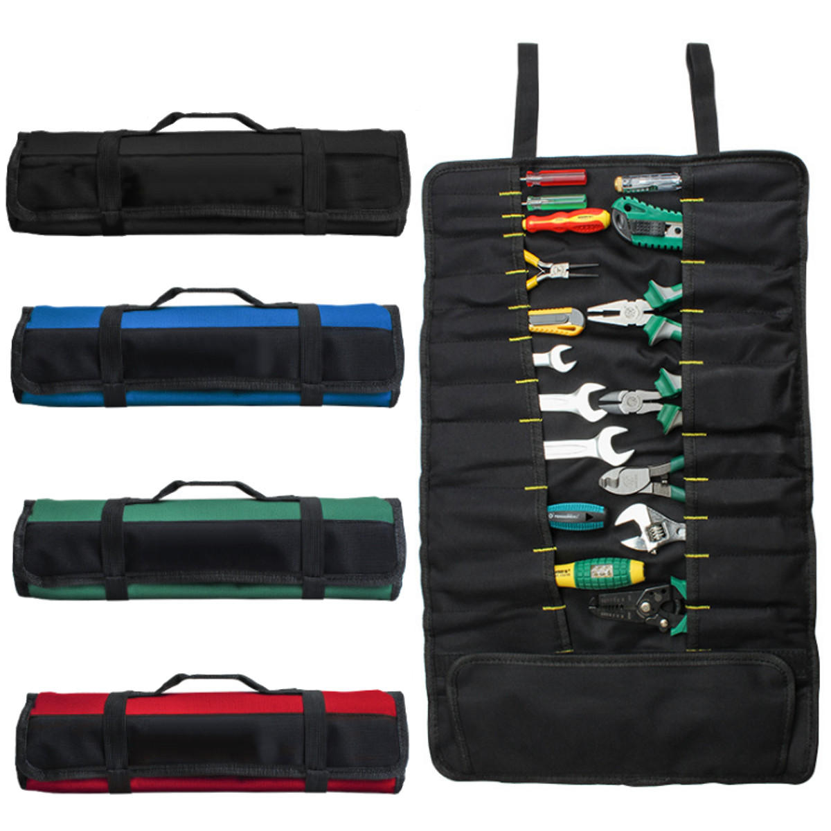 draagbare oxford 22 pocket tool roll steeksleutel opvouwbare tool opbergtas