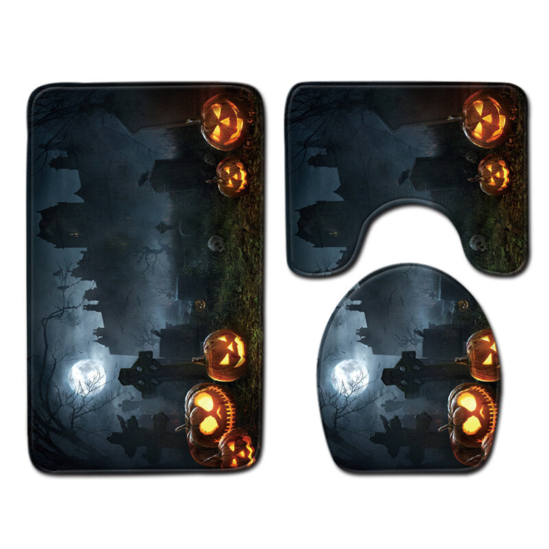 halloween douchegordijn wc soft fluwelen antislip keukenmat type 7