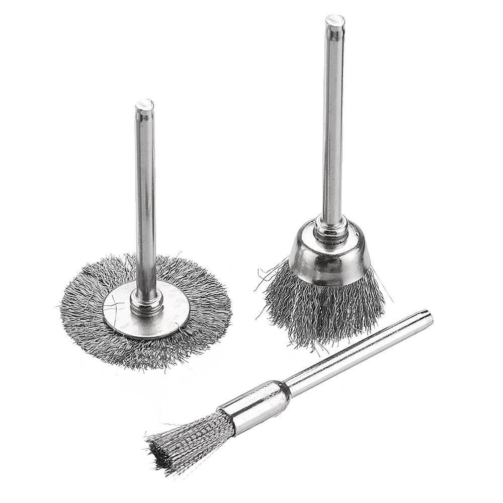 9 stuks rvs draadborstel set cleaner polijstborstels bekerwiel voor dremel rotary tool