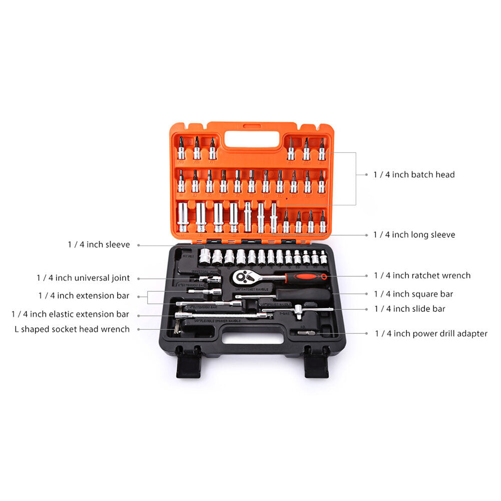 53 stuks voertuig tool combinatie set voertuig kleine nood hardware tool set