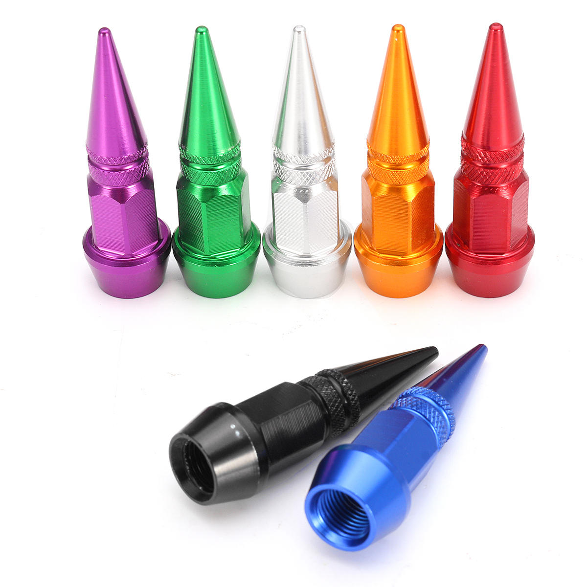 4 stuks band stofdicht wiel stem ventieldopjes aluminium auto auto fiets spike vorm
