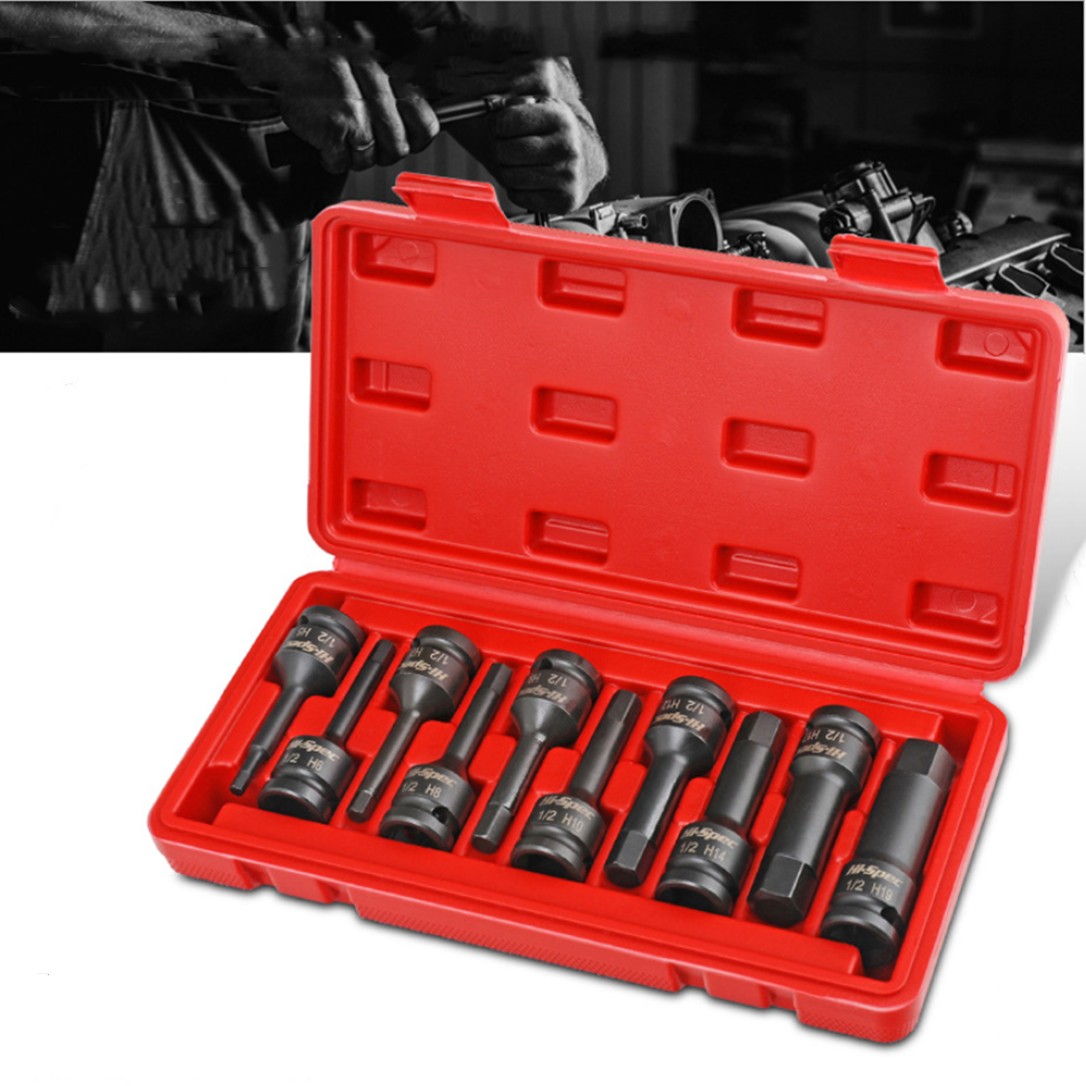 10st 1/2 inch dr impact spline bit socket hex socket bits voor pneumat ...