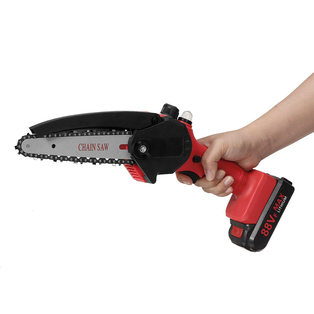 kiwarm 88vf 6 inch oplaadbare kettingzaag eenhandige kettingzaag houtsnijder tool digitale display indicator batterij