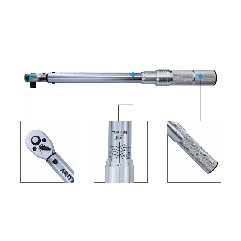 ariter momentsleutel 0.5-500n.m 1/4 3/8 1/2 vierkante drive hoge nauwkeurigheid auto fiets reparatie handgereedschap spanner momentsleutel