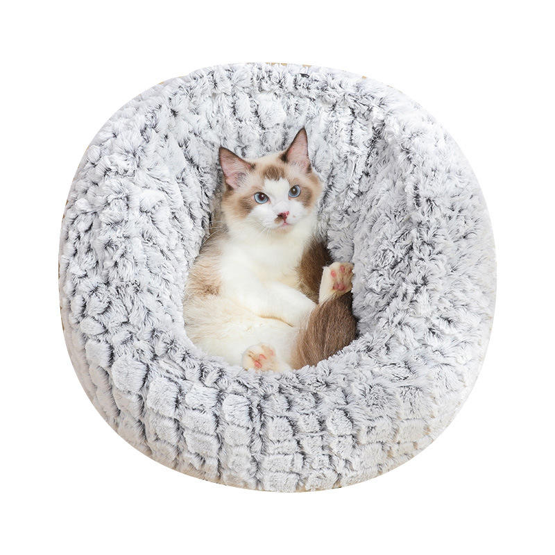 pet cat bed super soft warm round super cute dog nest kennel