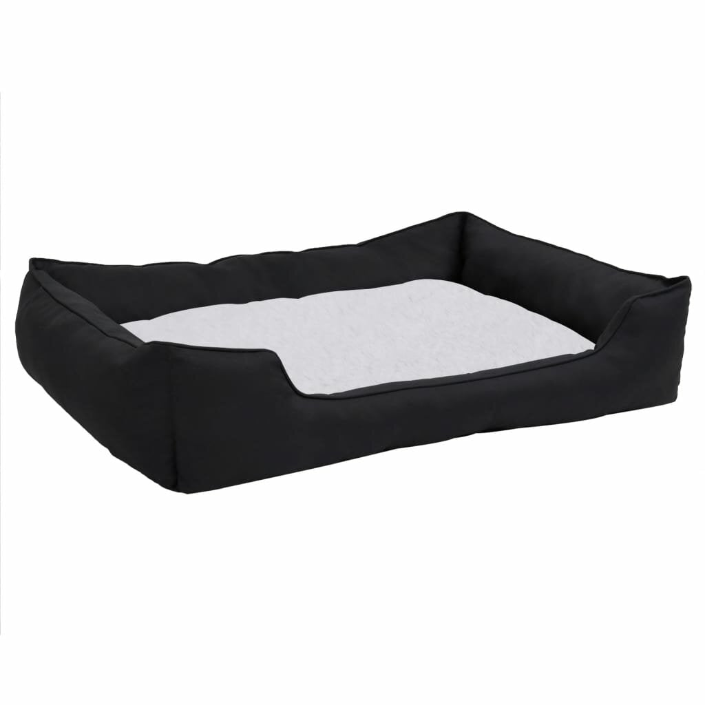 hondenbedlinnen look 85.5x70x23 cm fleece zwart wit