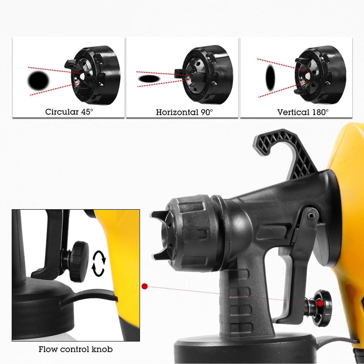 110v 500w 50hz geel plastic draagbaar hoogspannings elektrisch verfspuitpistool
