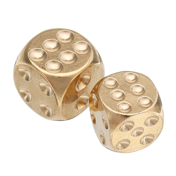 koperen massief koper dobbelstenen gouden kleur mahjong dobbelstenen voor game gife party