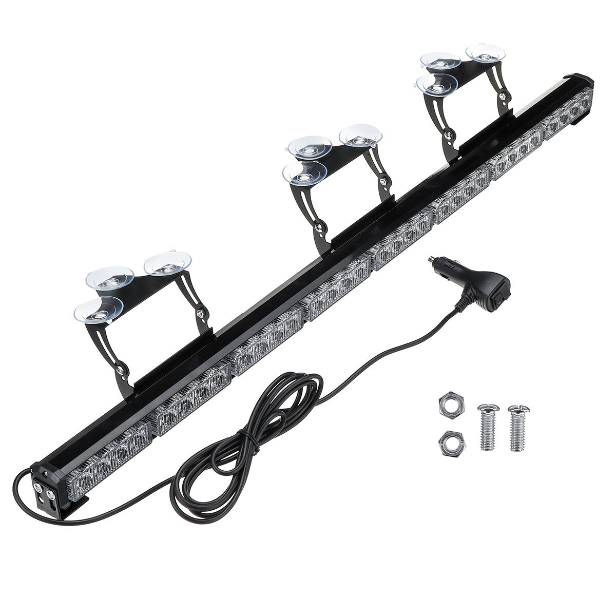 35 inch 32 led autodak voorruit noodgevaar waarschuwing flash stroboscooplampen bar met zuignap amber & wit