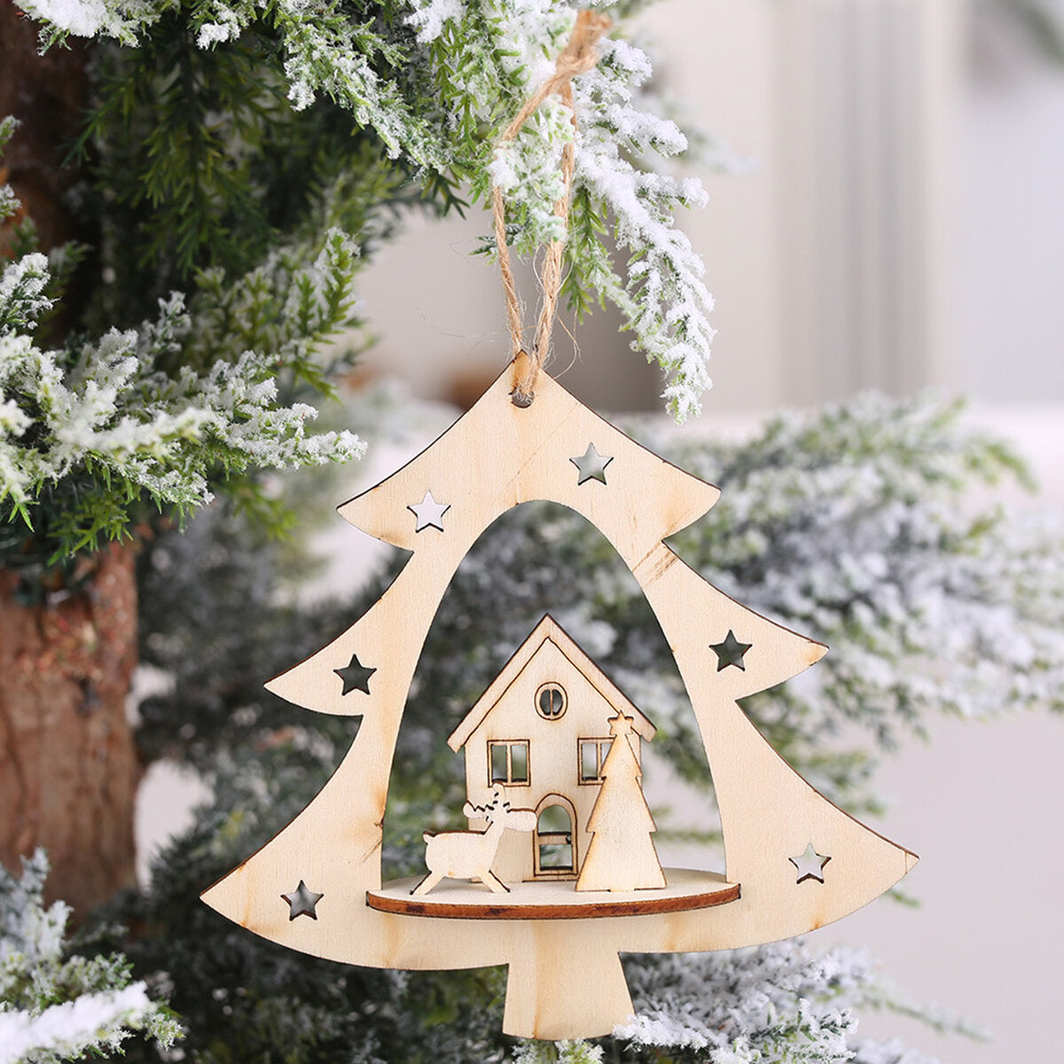 kerstboom ambachten houten ornamenten decor thuis feestdecoratie geschenken