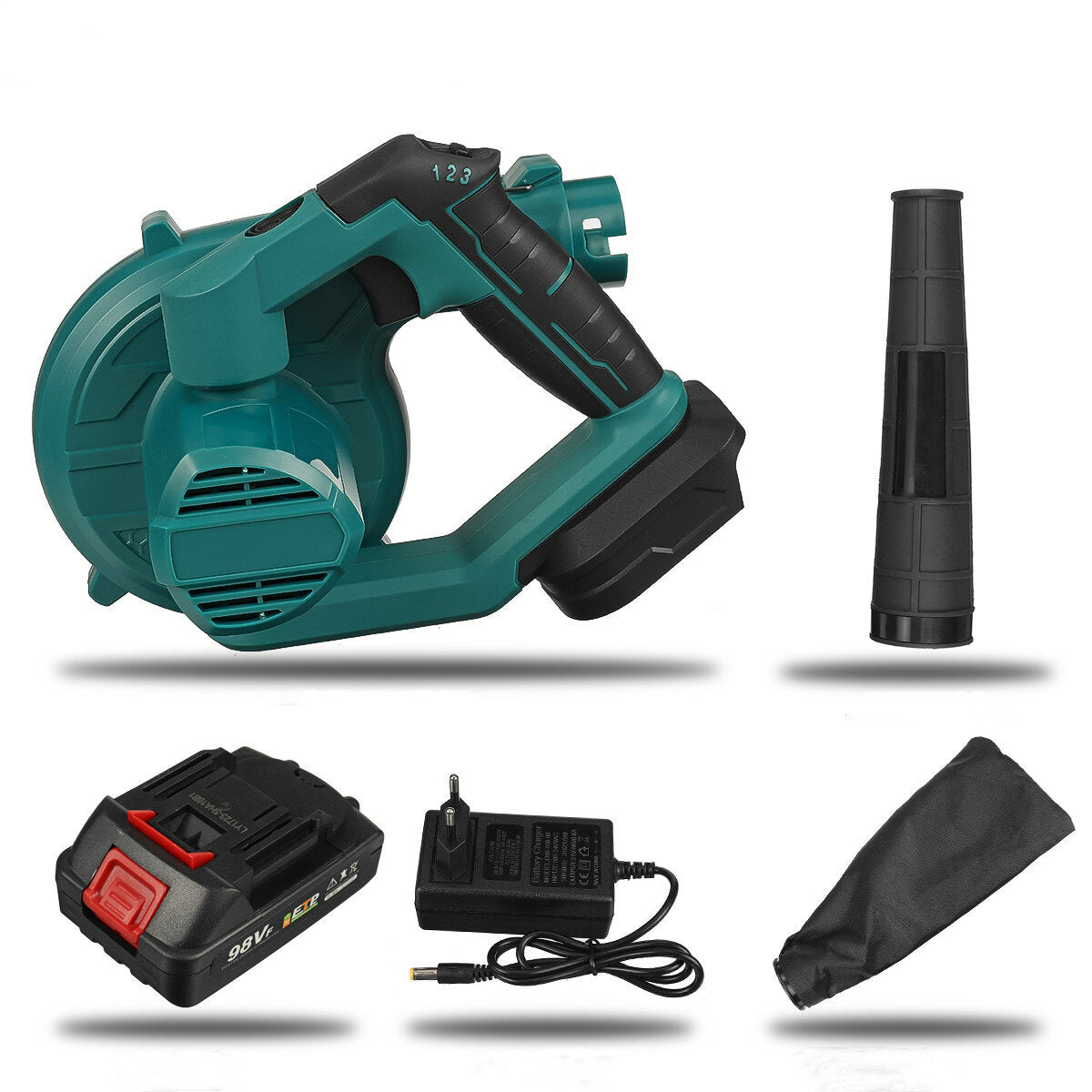 21v 2 in 1 draadloze 180° rotatie elektrische luchtblazer & zuig handheld blad computer stofafscheider cleaner stroom tool voor makita 18v batterij