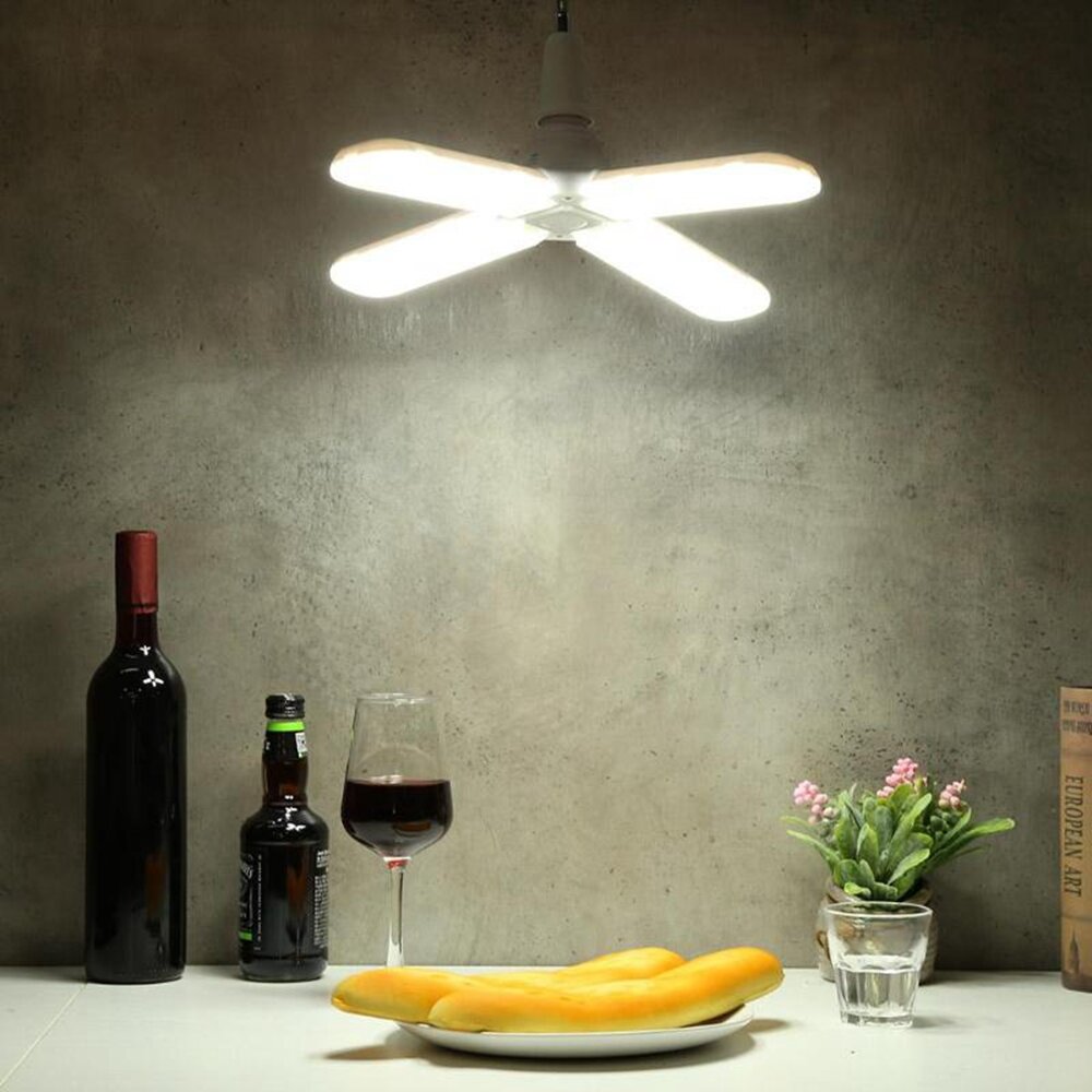 ac95-265v 60 w e27 led gloeilamp opvouwbare fan blade hoek verstelbare plafondlamp voor indoor decor