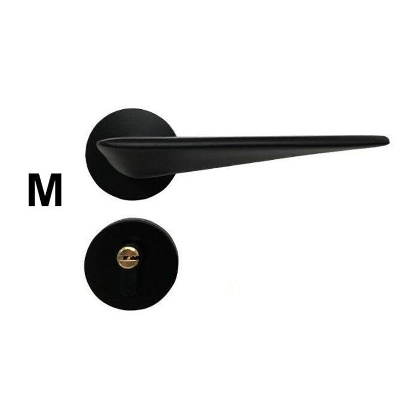 matzwart aluminium deurslot mechanische binnendeurhendel cilinderslot hendel klink home security mute locker met sleutels nieuwe woonaccessoires