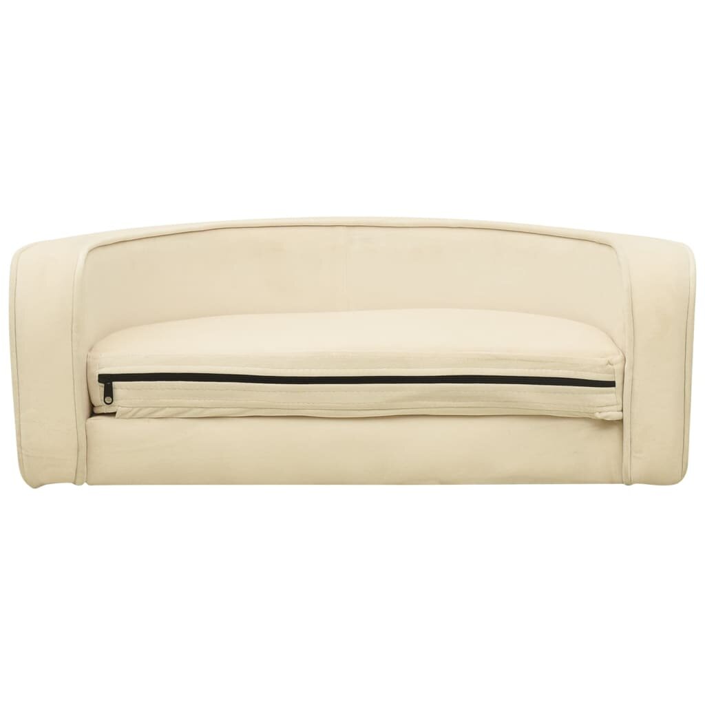 hondensofa opvouwbaar 73x67x26 cm pluche crèmekleurig