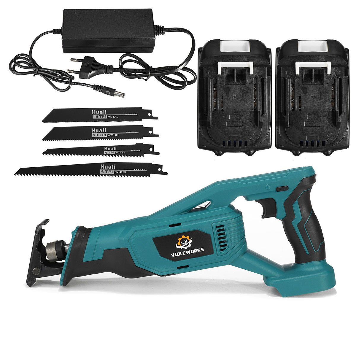 288vf 18v accu reciprozaag 4 bladen houtbewerking snijgereedschap w/1/2 stuks batterij voor 18v batterij