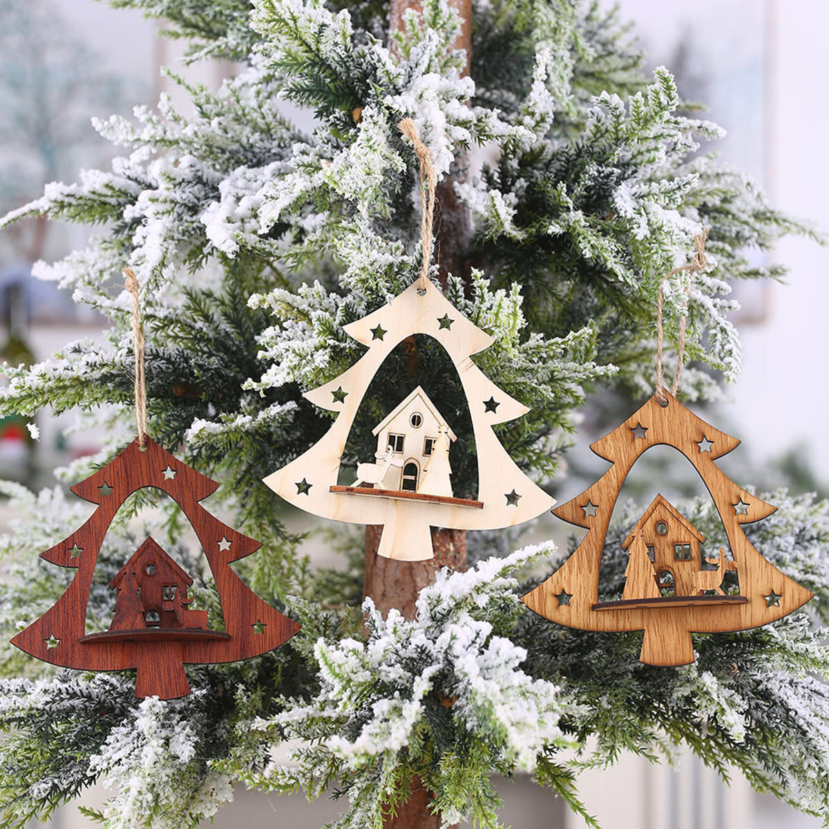 kerstboom ambachten houten ornamenten decor thuis feestdecoratie geschenken