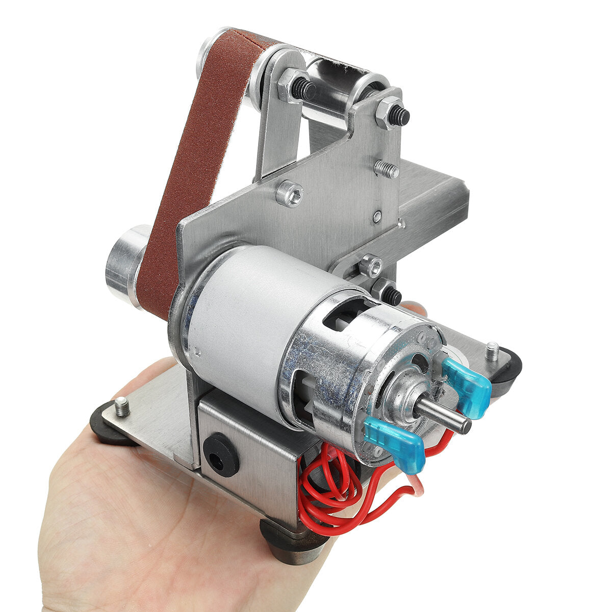 mini elektrische bandschuurmachine grinder dhz metaal hout polijsten slijpmachine schuurband puntenslijper 330mm