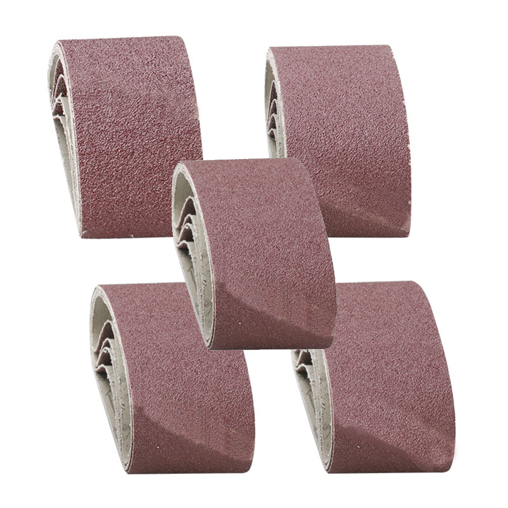 5 stuks 65x410mm schurende schuurbanden 40/60/80/120 grit aluminiumoxide power tools accessoire voor slijpen polijsten sander