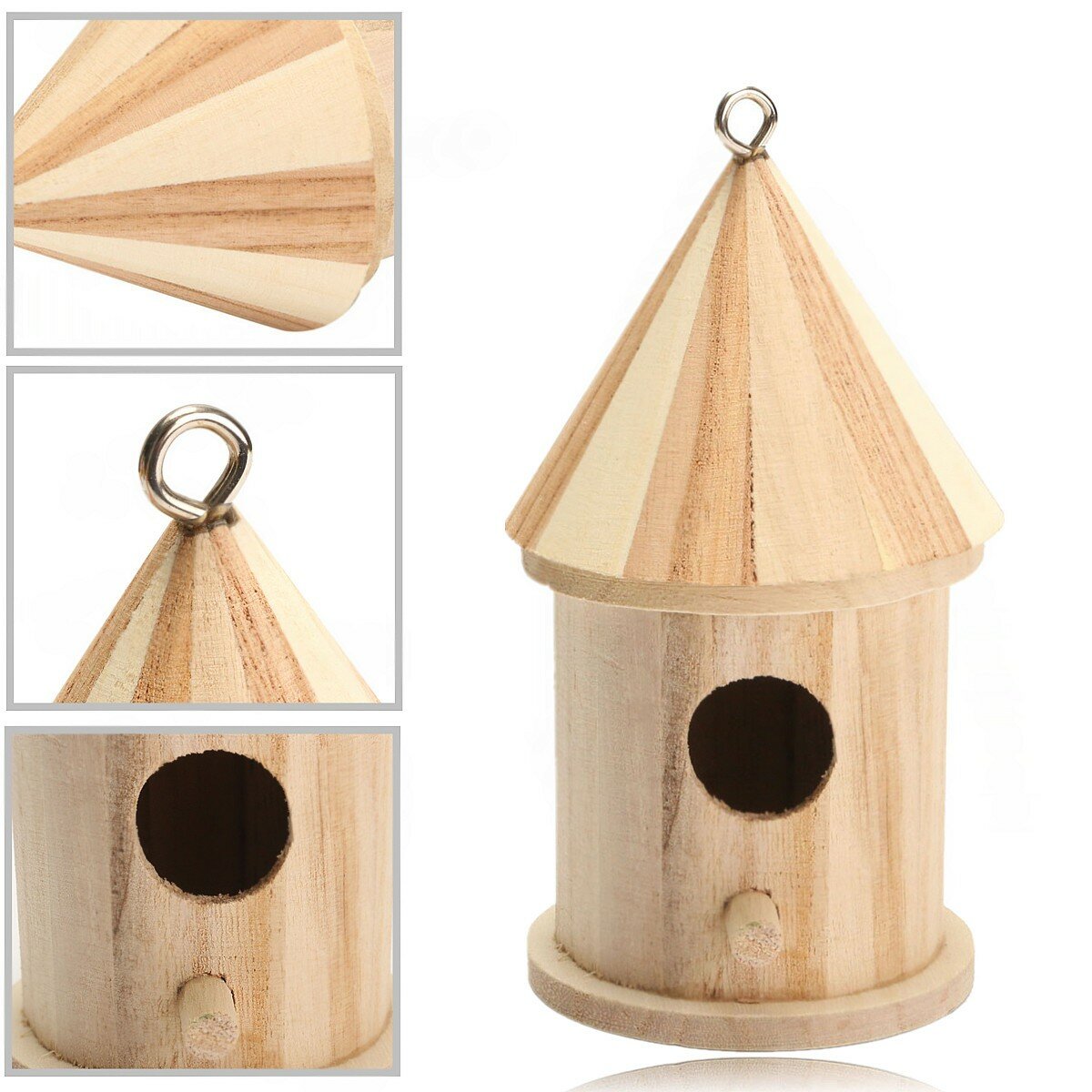 hout houten vogelhuis vogelhuis schuur tuin yard opknoping decor 16x7.8cm