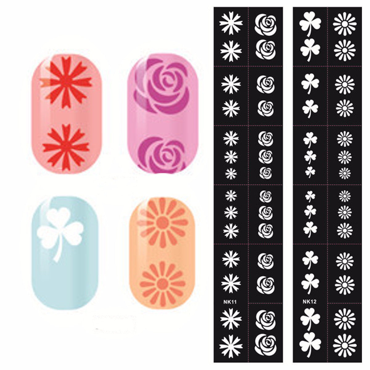 nail art stencils designs vinyl diecut stickers decal decoration tool