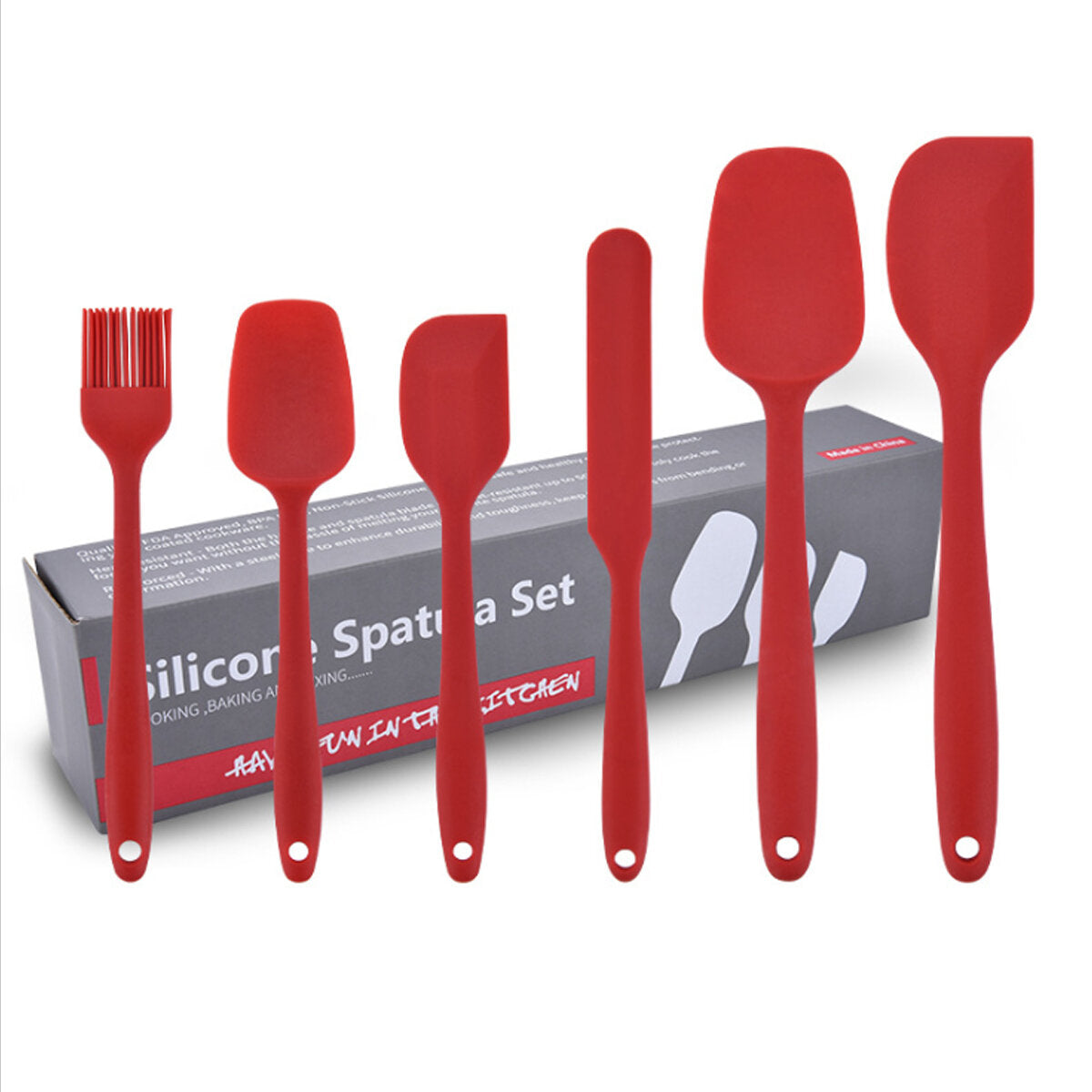 6 stuks non-stick rubber spatel set hittebestendige spatel keukengerei set gereedschap kit