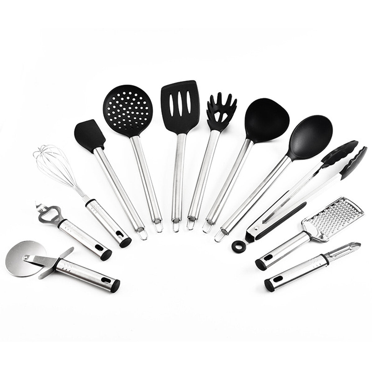 23st stalen handvat siliconen non-stick pan lepel gebruiksvoorwerpen keukengerei kookgerei