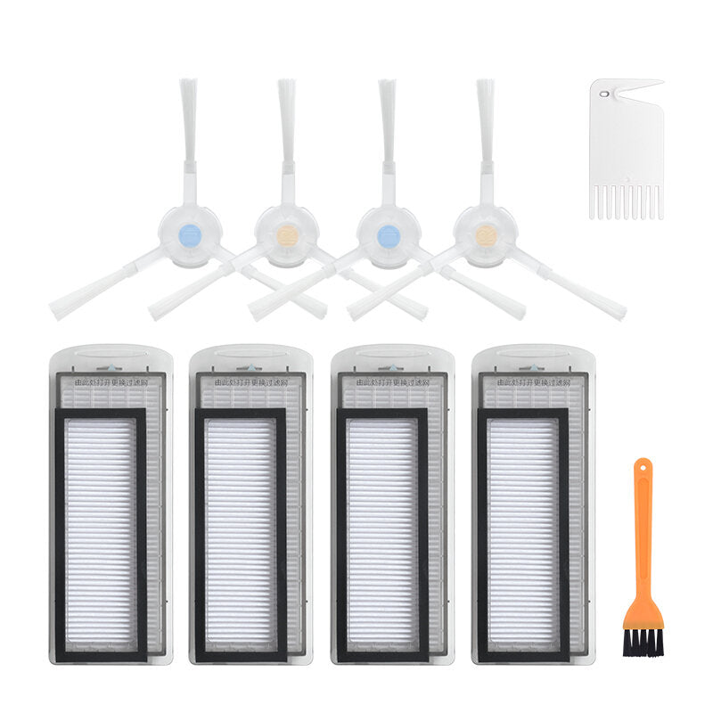 10 stuks vervangingen voor narwal stofzuiger onderdelen accessoires zijborstels * 4 hepa filters * 4 cleaning tools * 2 [niet-origineel]