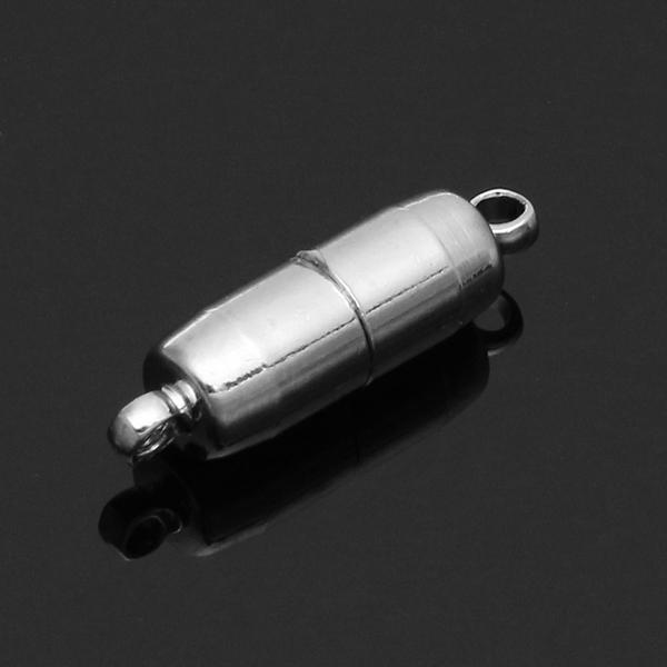 5 stuks 19x6mm ronde cilindrische metalen magnetische gesp dhz ketting gesp ketting connectoren: