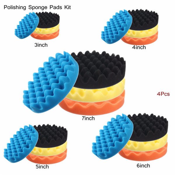 4 stuks spons polijsten polijsten buis padset 3 / 4/5/6/7 inch voor car polisher