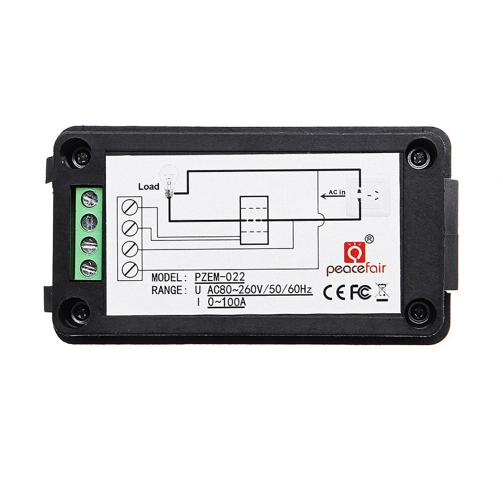 pzem-022 open en sluit ct 100a ac digitale display power monitor meter voltmeter ampèremeter frequentie