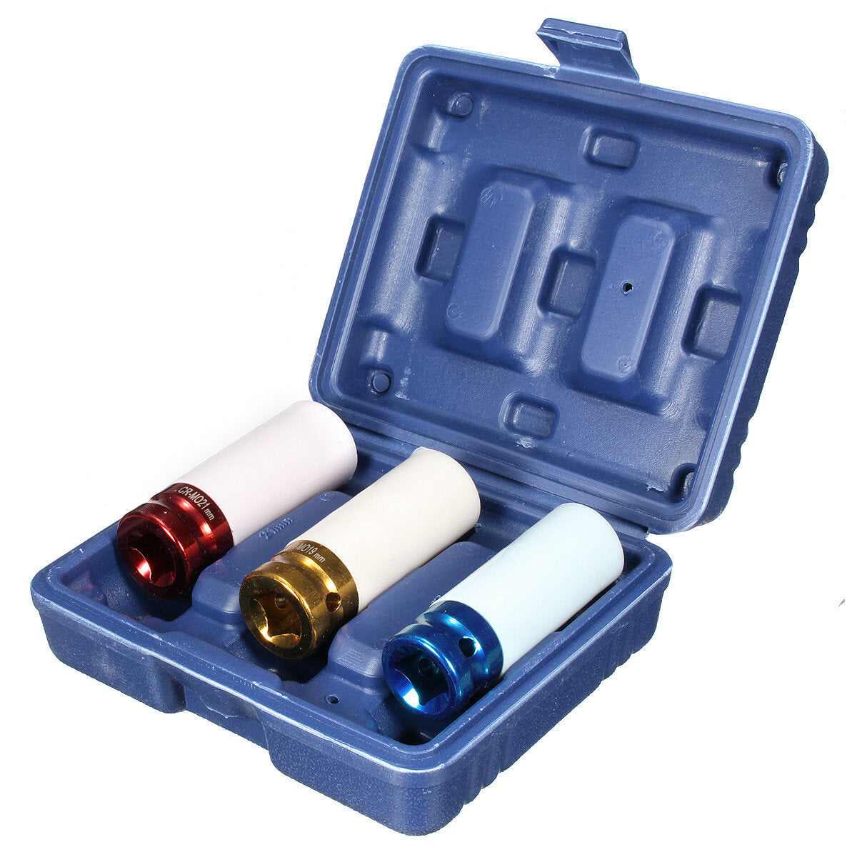 3 stuks cr-mo 1/2 17mm 19mm 21mm lichtmetalen wiel impact moer socket set muur diepe slagcontact