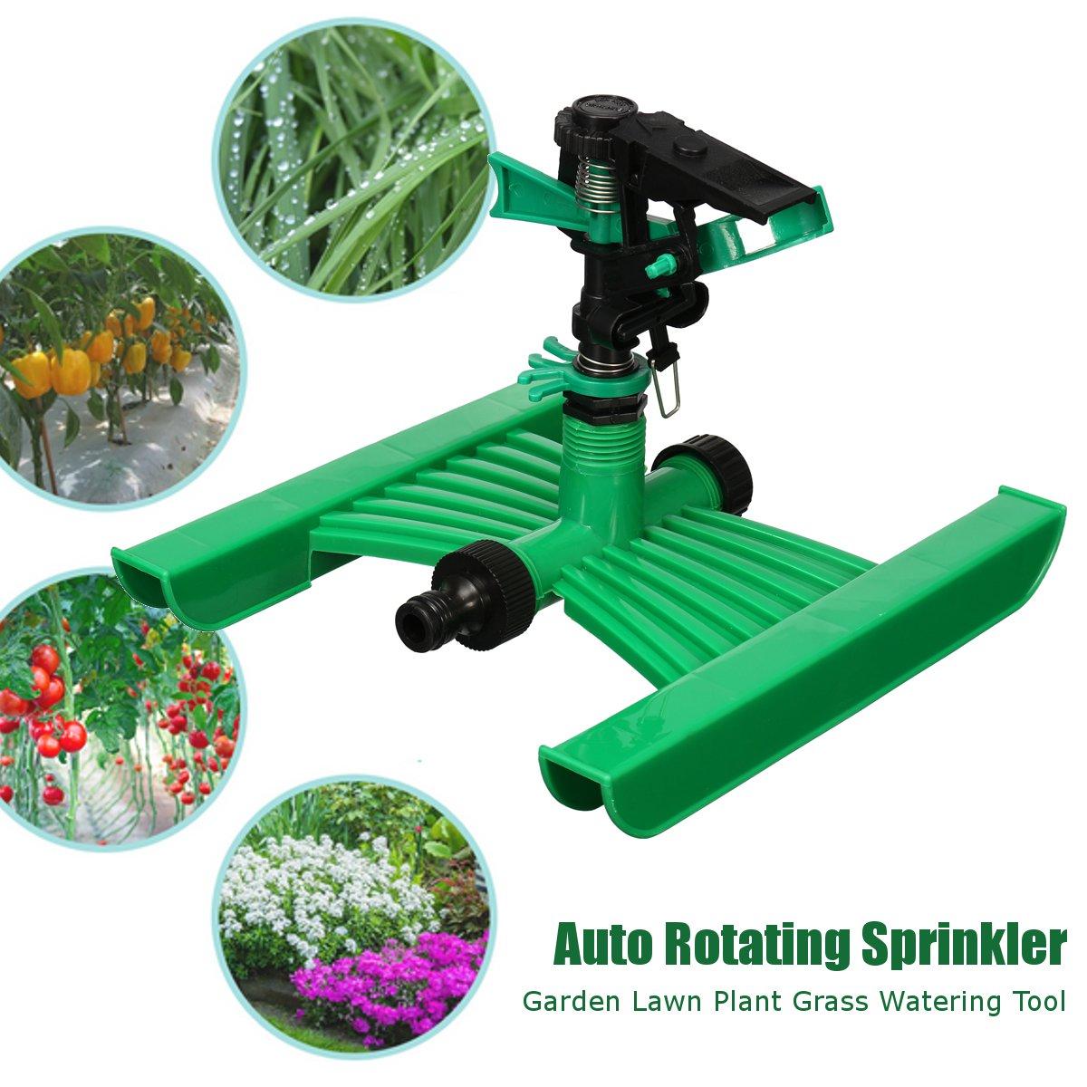 h basis plastic auto roterende gazon sprinkler tuin gazon plant gras watering tool