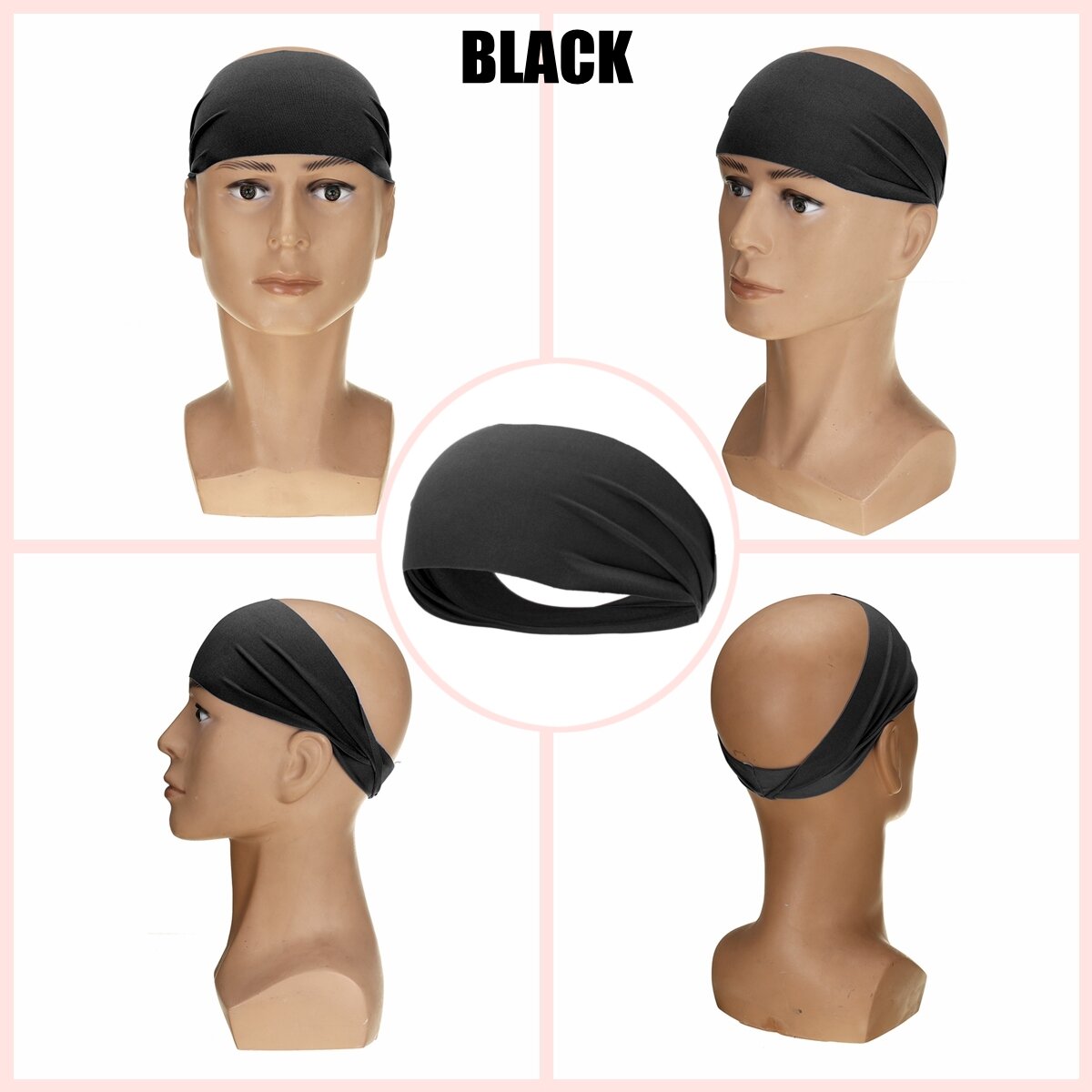 elastisch yoga hoofdband fitness bandage running sport zweetband ademend 6 kleuren
