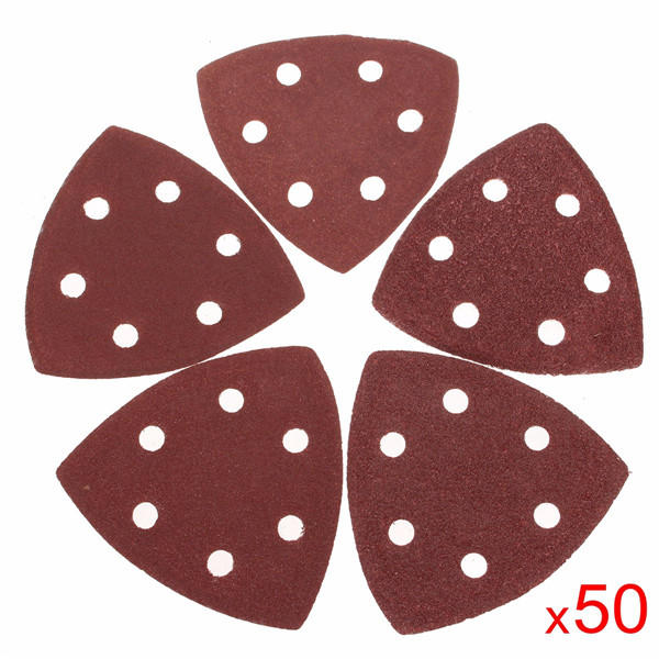50 stuks 90mm 40-180 grit schuurbladen driehoek sander grinder backing paper pads