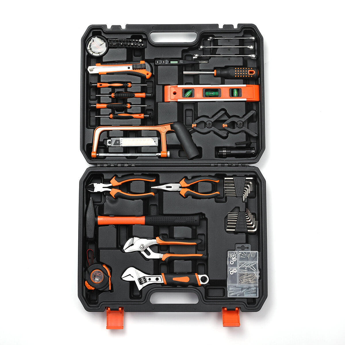 topshak ts-ch1 218 piece socket wrench auto repair tool mixed tool set hand tool kit with plastic toolbox storage case