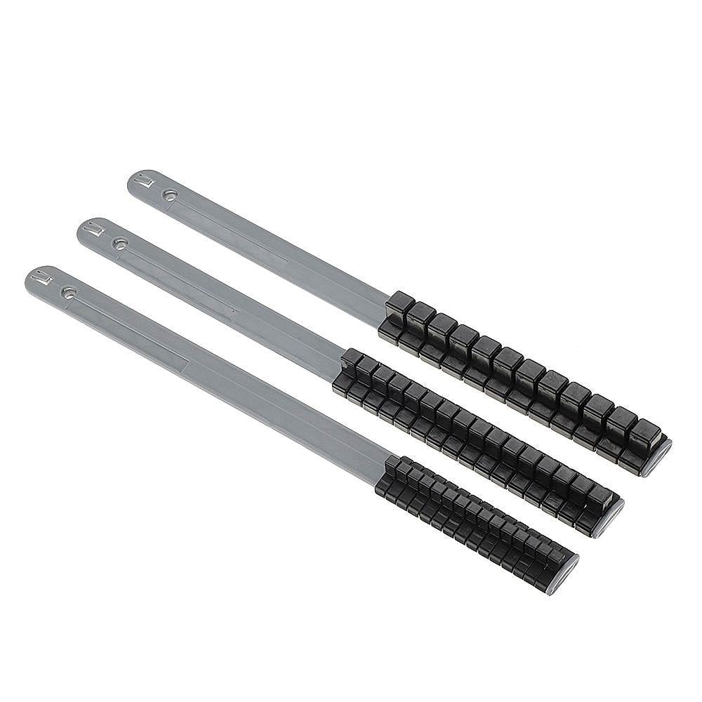 3 stuks 1/2 3/8 1/4 inch drive socket tray rail rack houders socket organizer: