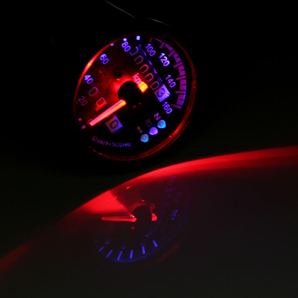universele motorfiets dual led backlight signaal kilometerteller kilometerstand snelheidsmeter gauge
