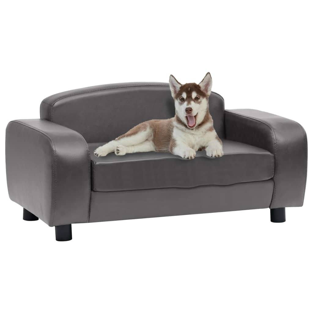 hondenbank grijs 31.5 x19.7 x15.7 kunstleer