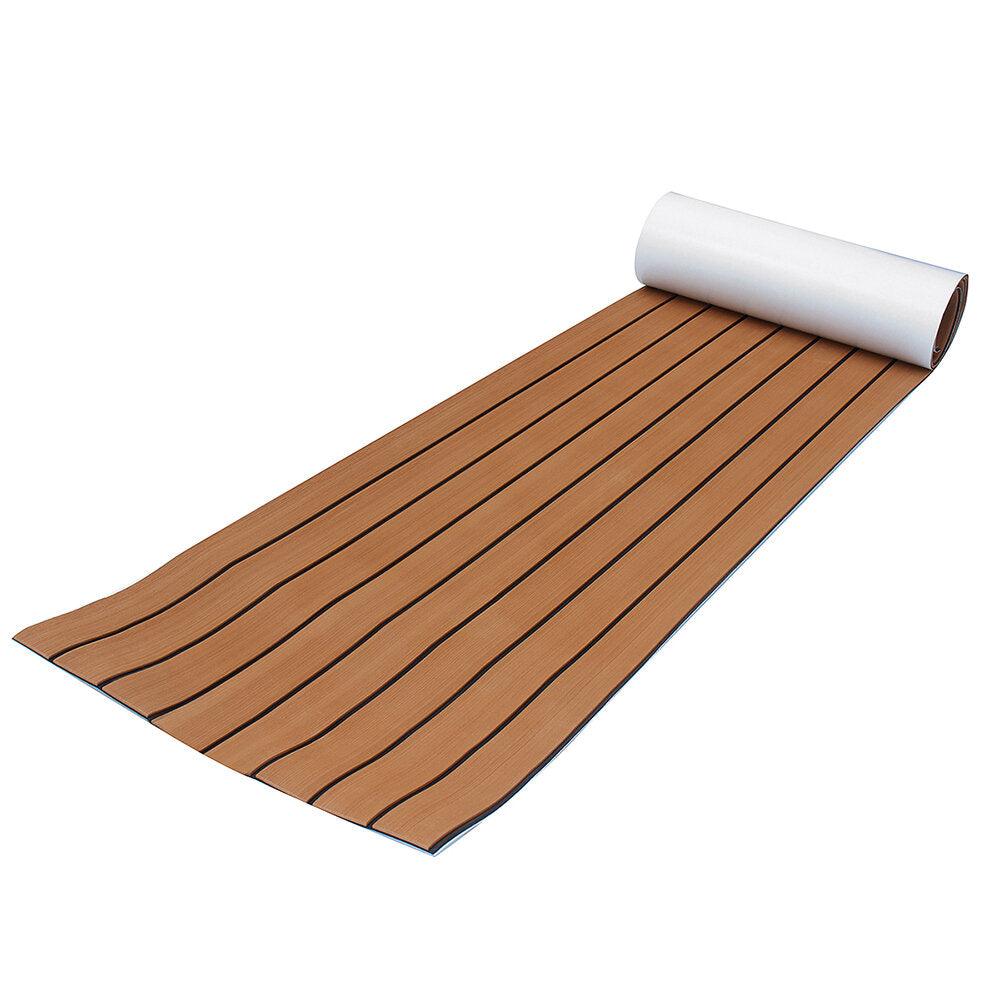 6mm 45x240 cm eva foam teak dekblad zelfklevende boot jacht synthetische decking foam vloermat bruin met zwarte strepen