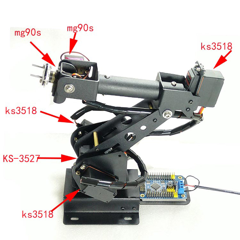 Mechanische Arm, 6DOF Robotarm, Volledig Metalen Programmeerbare Robot Mechanische Armklemklauwset, Desktopmanipulatorrobot met Feedback van Servoparameter, Industriële Robotonderdelen Mechanische Arm, 6DOF Robotarm, Volledig Metalen Programmeerbare Robot Mechanische Armklemklauwset, Desktopmanipulatorrobot met Feedback van Servoparameter, Industriële Robotonderdelen