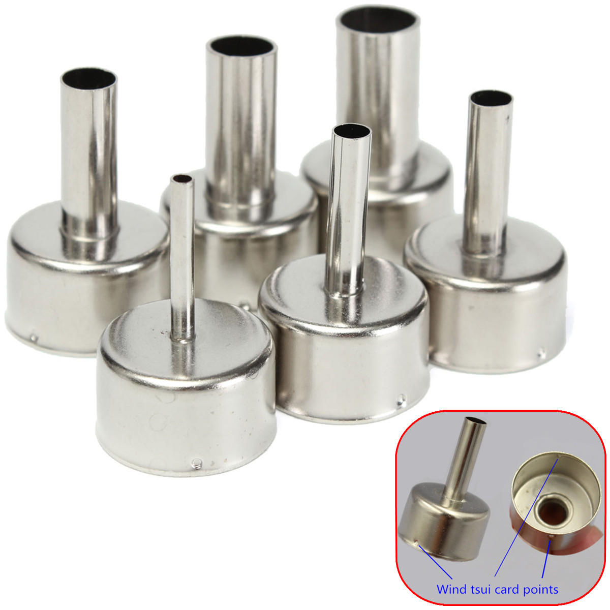 6 stuks 3/5/6/8/10/12mm circulaire mondstukken voor hetelucht soldeerstation 858a 858d