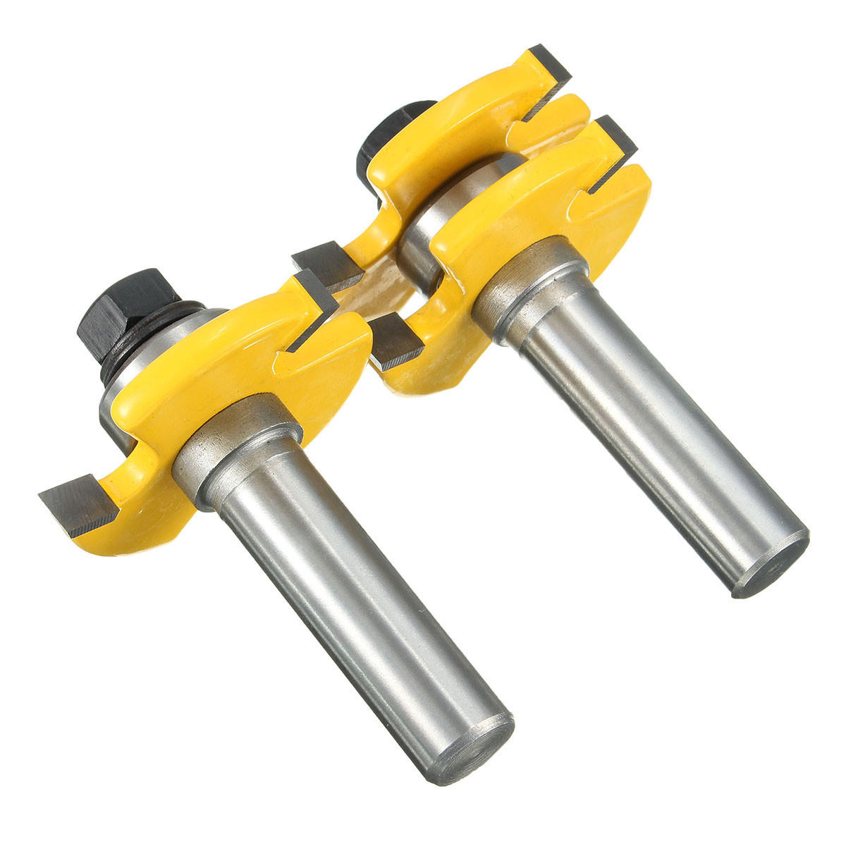 2 stuks 1/2 inch schacht tong & groef router bit set 3 tanden t-vormige hout frees