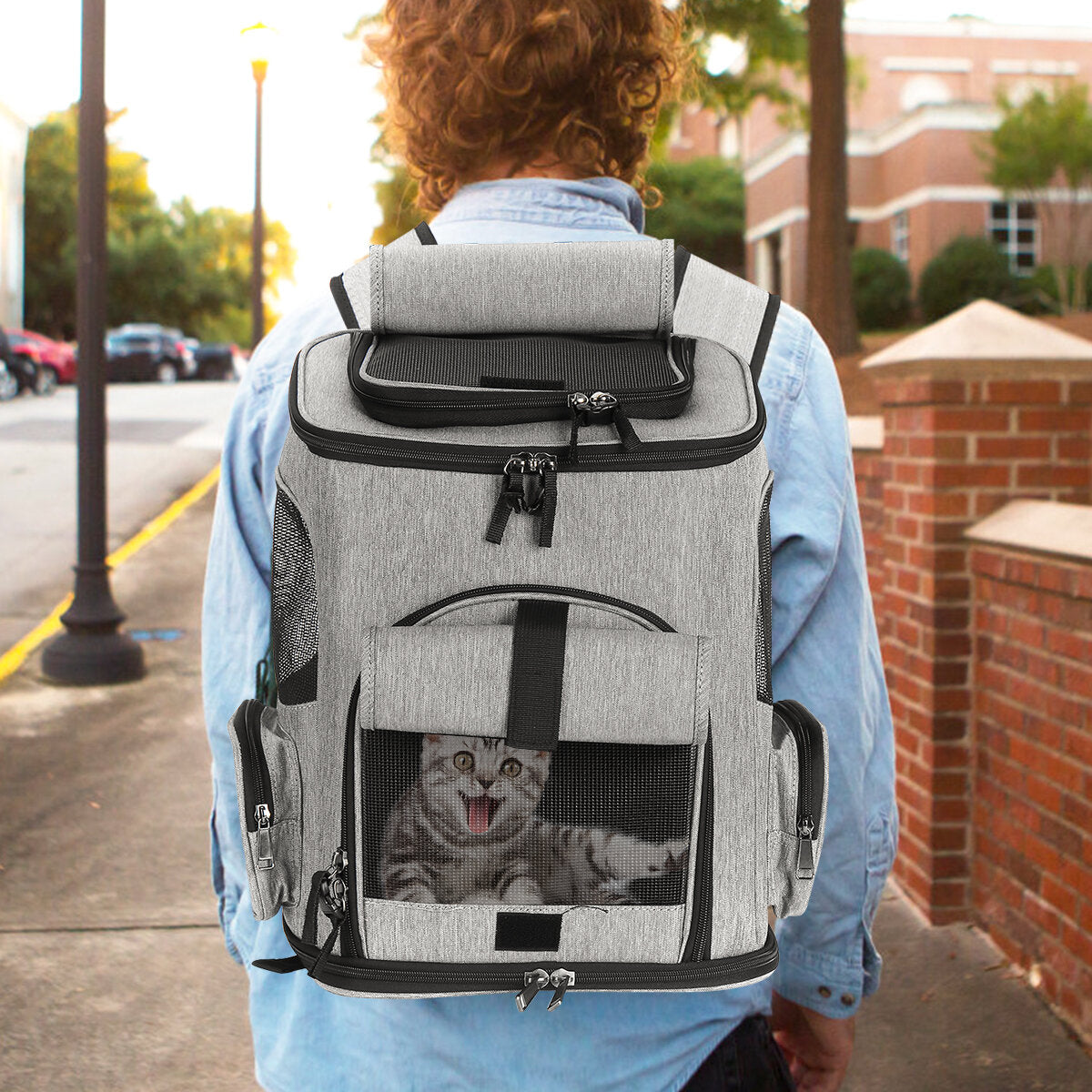 pet carrier rugzak ademend puppy reisruimte schoudertas hond kat outdoor dubbelzijdig kussen